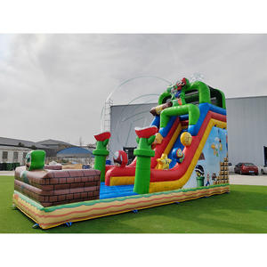 Nouvelle Toboggan Gonflable Commercial à Thème Dessin Animé Plombier, pour Utilisation Sèche et Humide, pour Locations de Fêtes, Aire de Jeux Gonflable Commerciale, Combo Château Gonflable et Toboggan - Product Image 4