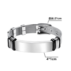 European American New Stainless Steel <b>Beaded</b> <b>Bracelet</b> Unisex Adjustable LOGO Personalized Couple's Wrist Accessories Zircon - Product Image 4