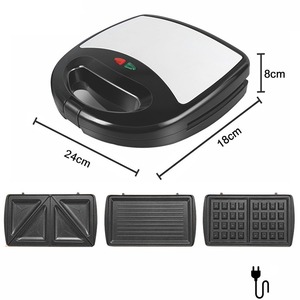Plaque chauffante électrique multifonction en acier inoxydable 3 en 1 pour petit-déjeuner, chauffage double face pour sandwich, gaufres, steak - Product Image 5