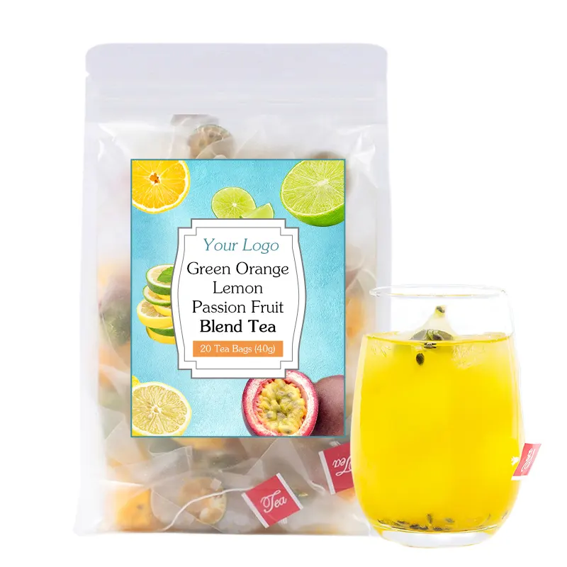 OEM Green Orange Lemon Passion Fruit cold brewing tea fruit flavor tea ice tea drink