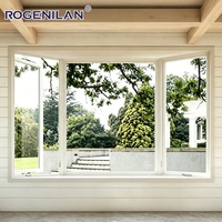 Fenêtres en baie en verre feuilleté imperméable de style américain Rogenilan, fenêtres en arc en aluminium pour l'extérieur, pour maisons