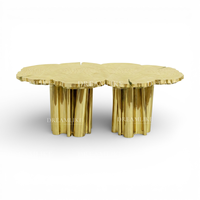Table de banquet de luxe moderne en acier inoxydable avec finition miroir, durable, pour événements, mariages, fêtes en extérieur et mobilier hôtelier