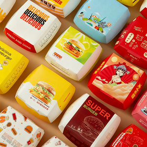 Hamburger Hộp Tùy chỉnh dùng một lần thức ăn nhanh bao bì takeout Bìa Burger tái chế chip khoai tây chiên Hot Dog gà rán - Product Image 2