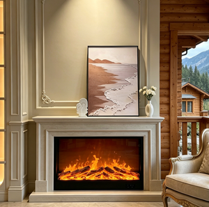 Cheminée électrique moderne haut de gamme, chauffage économe en énergie, flamme 3D réaliste, pièce maîtresse élégante pour l'intérieur de la maison - Product Image 3