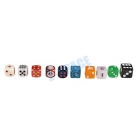Dés de jeu de 16mm dés colorés personnalisés dés en résine avec logo gravé pour jeux de société de divertissement