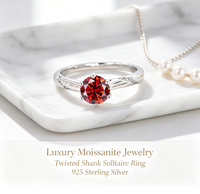 Bague en moissanite pour femme, bague solitaire à bande torsadée, bijoux en moissanite de qualité supérieure, bagues en moissanite, argent sterling 925