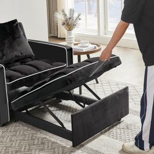 Three-in-one Sofa <b>Bed</b> Chair Folding Adjustable Back Recliner <b>Single</b> <b>Bed</b> Adult Modern Berth for Living Room & Hotel Use - Product Image 3