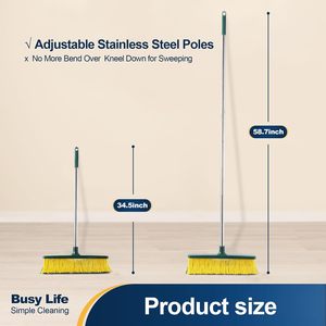 Balai de jardin incurvé de 35 cm avec poils courbés, outil de balayage extérieur pour patio - Product Image 3