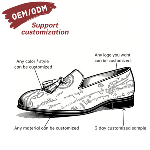 OEM Custom Comfort Tassel <strong>Loafers</strong> Hand-carved British Retro Distressed Cowhide Leather Spring Summer Men's Slip-on Shoes - Product Image 6