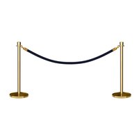 Barrière de contrôle de foule en acier inoxydable avec poteau doré et corde rouge pour exposition muséale