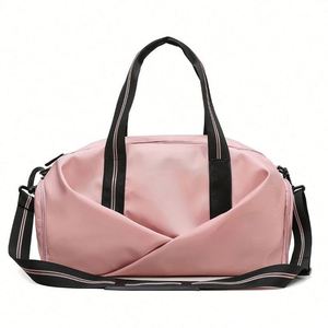 Sac de sport unisexe grande capacité pour la gym, l'entraînement et le yoga, avec séparation sec/humide, compartiment à chaussures, bagage à main pour les voyages de courte distance, en polyester - Product Image 2
