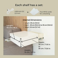 Étagère murale flottante BSCI Factory Direct, table de chevet avec tiroir secret sécurisé par serrure RFID sans clé, solution de rangement élégante pour la chambre à coucher
