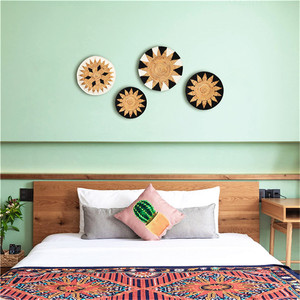 <span class=keywords><strong>Cesta</strong></span> de Pared Colorida de Saegrass, Cestas Naturales de Bambú y Paja Blancas, Decoración de Pared Estilo Boho, <span class=keywords><strong>Cesta</strong></span> de Pared Plana - Product Image 4