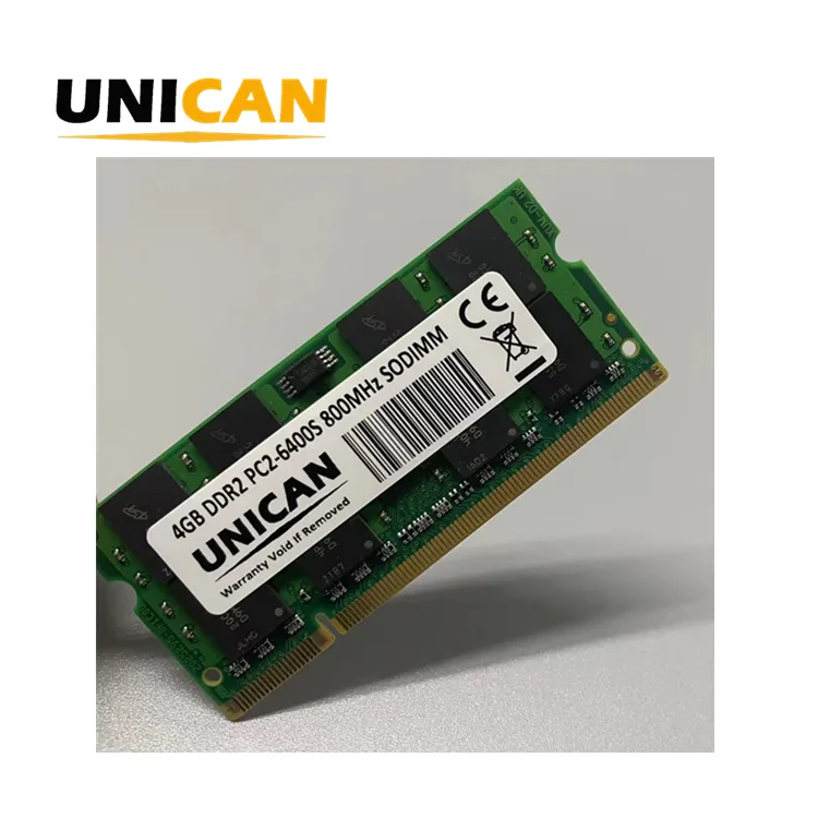 Unican Cheap Price 4GB 2GB 1GB DDR2 667MHz 800MHz Sodimm PC2-5300 PC2-6400 Non-ECC 2RX8 Unbuffered Laptop RAM