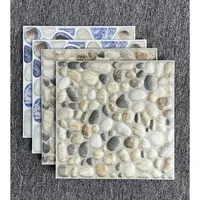 300X300Mm Batu Tidak Rata 3D Cetakan Pedesaan Matte Permukaan Mengkilap Keramik Luar Ruangan Taman Balkon Lantai Kamar Mandi Ubin