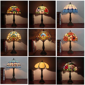 โคมไฟตั้งโต๊ะข้างเตียงในห้องนอนทำจากแก้วสีสไตล์ย้อนยุคแบบยุโรปและอเมริกา, บาร์สไตล์คันทรี, อุปกรณ์ติดตั้งไฟสำหรับร้านกาแฟ - Product Image 2