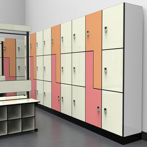 अनुकूलित आउटडोर इलेक्ट्रॉनिक लॉकर एचपीएल धातु अलमारी कर्मचारी लॉकर कॉम्पैक्ट टुकड़े के साथ - Product Image 1