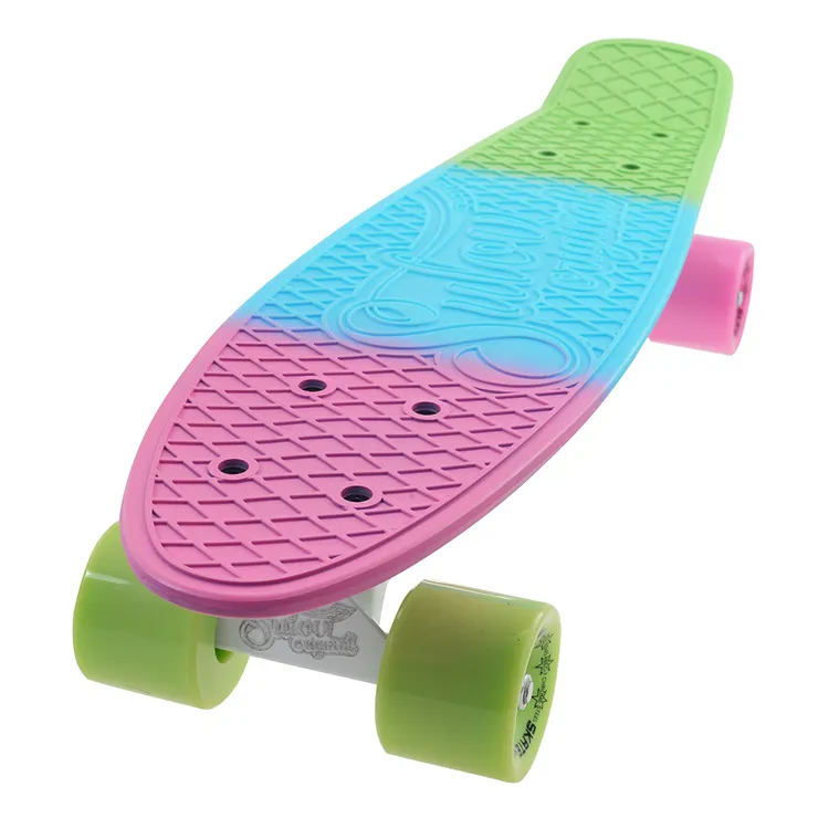 Armazém da ue, placa para skate, mini cruiser, roda grande, 22 ", pp, baralho com roda grande, placa de skate, pesca, skate, plástico para meninas e meninos