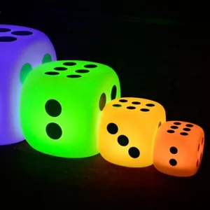 New arrival 2020 illuminated bar furniture 3d acrylic cube light interactive led light up dice