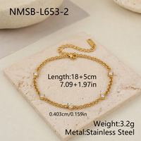 Ensemble collier et bracelet en acier inoxydable plaqué or 18 carats avec zircon, certifié REACH, bijoux délicats en zircon cubique pour femmes