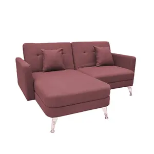 Banyak Sofa Ruang Tamu Mebel Spons Oem Uni Emirat Arab Mudah Perakitan Kain Sofa Bed Kaki Logam