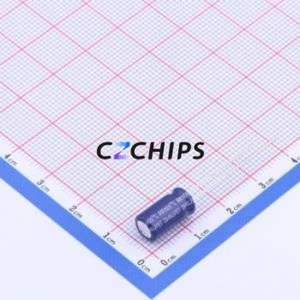 Condensateur électrolytique en aluminium à montage traversant ERR1CM331E12OT, composant à montage traversant THT, D6.3xL12mm 330uF 20% 16V 2.5mm - Product Image 2