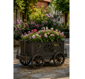 Carrito de Metal Vintage para Plantas, Decorativo, para Jardín, Patio, Exhibición Floral, Decoración Rústica para Hogar y Jardín - Product Image 2