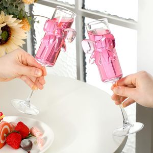 Mignon renforcé tige arc gobelet tasse en verre 8oz romantique rose arc Coquette <span class=keywords><strong>Champagne</strong></span> flûte en verre pour la fête de fiançailles de mariage - Product Image 2