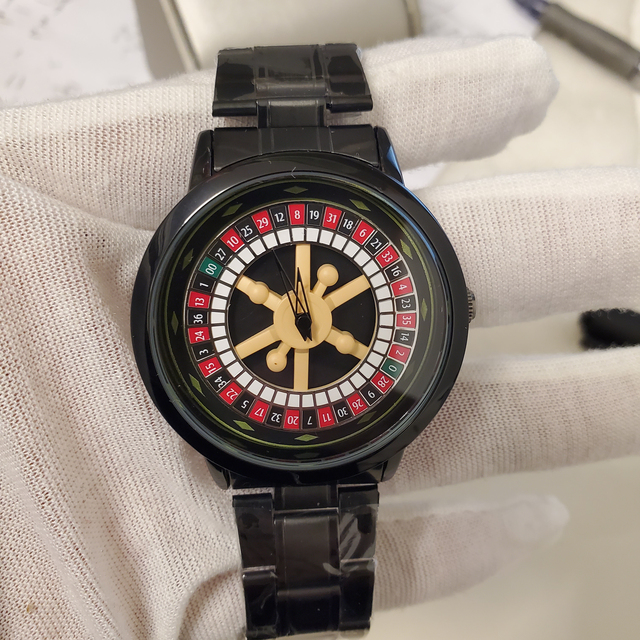 Original Russian Roulette Rotating Dial Wheel Mens Watches Waterproof Roulette Table Mens Watches Sports Roullette Watch