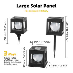 Luci Solari a Cubo LED Sferiche Moderne Minimaliste Impermeabili IP65 per Esterni, per Decorazione di Patio e Giardino - Product Image 3