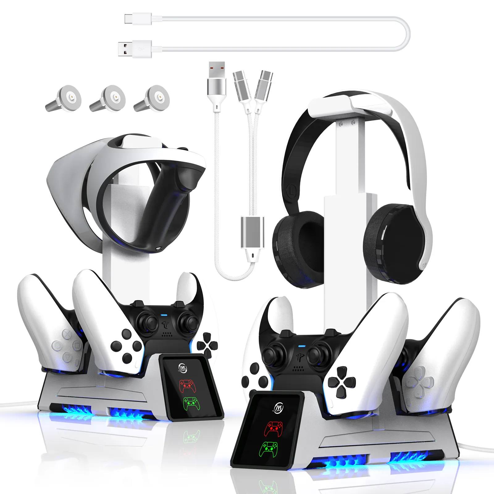 Multi-functional Charging Stand With Headset Stand for PS5 Dual Sense/Edge Controller