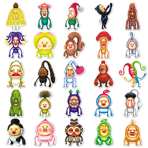 50 autocollants japonais Kobito <span class=keywords><strong>Dukan</strong></span> en PVC découpés, mignons et originaux, motifs de dessins animés d'elfes pêche pour la décoration de journaux, bouteilles et bagages - Product Image 4