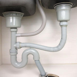 Sifone per <span class=keywords><strong>Lavello</strong></span> da <span class=keywords><strong>Cucina</strong></span> Moderno Bianco a Doppia Vasca Flessibile con Funzione di Tenuta dell'Acqua e Anti-Odore, Facile Installazione - Product Image 6