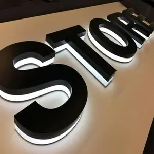 Logotipo do logotipo da loja personalizada, escritório comercial recepção sinais de letras led 3d sinalização retroiluminada sinais eletrônicos