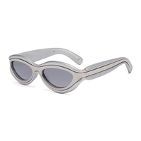 Twooo T1105 tendance 2024 mode cadre ovale mignon décoration Y2k femmes lunettes de soleil