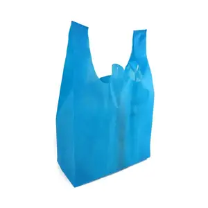 Prix usine shopping sac en tissu non tissé en gros stratifié biodégradable poignée découpée sacs logo t-shirt sac à provisions