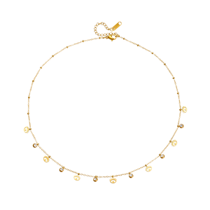 Dainty Multi Charms <span class=keywords><strong>collana</strong></span> gioielli in acciaio inox 18K <span class=keywords><strong>oro</strong></span> trifoglio cuore stella occhi <span class=keywords><strong>luna</strong></span> ciondoli con <span class=keywords><strong>collana</strong></span> di zirconi per le donne - Product Image 2