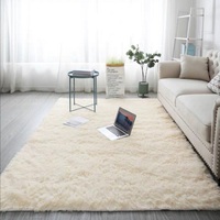 Tapis en fausse fourrure rose super longs et moelleux pour salon, tapis shaggy