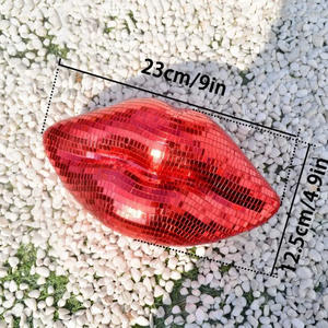 Зеркальный шар ручной работы в форме губ, красный/розовый, отражающий свет, декор для диско, на День святого Валентина и свадьбу - Product Image 4