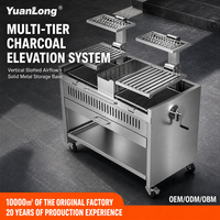 Chariot de barbecue moderne en acier inoxydable avec hauteur réglable, durable et écologique