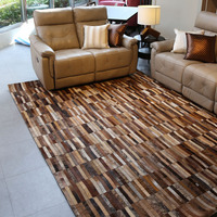 Neuer Design-Fabrikpreis, Gitter-Patchwork-Rindsleder-Bereichsteppich, luxuriöser echter Kuhfell-Bodenteppich für das Wohnzimmer