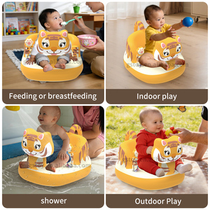 Chaise gonflable <span class=keywords><strong>pour</strong></span> bébé Tiger, siège de sol <span class=keywords><strong>pour</strong></span> s'asseoir et manger, siège gonflable <span class=keywords><strong>pour</strong></span> bébé avec pompe à air intégrée <span class=keywords><strong>pour</strong></span> bébés de 3 mois et plus - Product Image 2