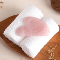 Herramienta Gua Sha de Jade Natural en Forma de Corazón - Piedra de Masaje Facial y Corporal para Drenaje Linfático, Rejuvenecimiento y Relajación de la Piel