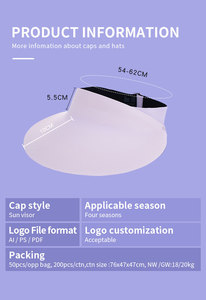 Upf50 + mùa hè vành lớn bãi biển dù để che nắng mũ có thể điều chỉnh unisex màu tím thể thao Visor hat với UV bảo vệ - Product Image 6