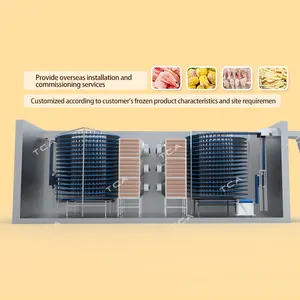 TCA alta qualidade correia transportadora iqf espiral Fluidizado Quick freezer fabricantes máquina