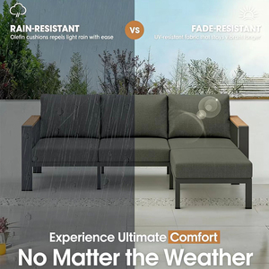 <strong>Outdoor</strong> Sectional <strong>Corner</strong> Sofa, Patio Conversation Sets with Coffee Table &amp; Washable Thick Cushions, <strong>Outdoor</strong> Furniture - Product Image 6