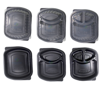 Boîte à lunch rectangulaire jetable de 1000 ml en plastique PP/PET de haute qualité, à trois compartiments, recyclable, pour plats à emporter, avec logo personnalisé