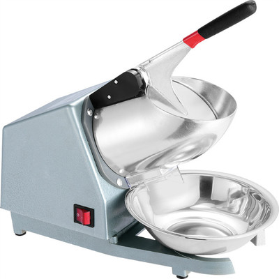 Электрическая дробилка льда, бритва с двойными лезвиями, машинка для приготовления снега, серебристая