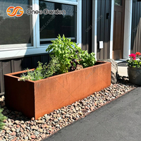 Jardinière carrée en acier Corten sur mesure, pots à fleurs en métal rouillé, jardinières d'extérieur