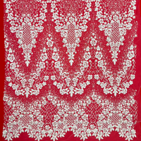 Nouvelle mode Émirats arabes unis Dubaï Tissu en dentelle de luxe Broderie artisanale Dentelle perlée avec paillettes Autriche Robe de mariée